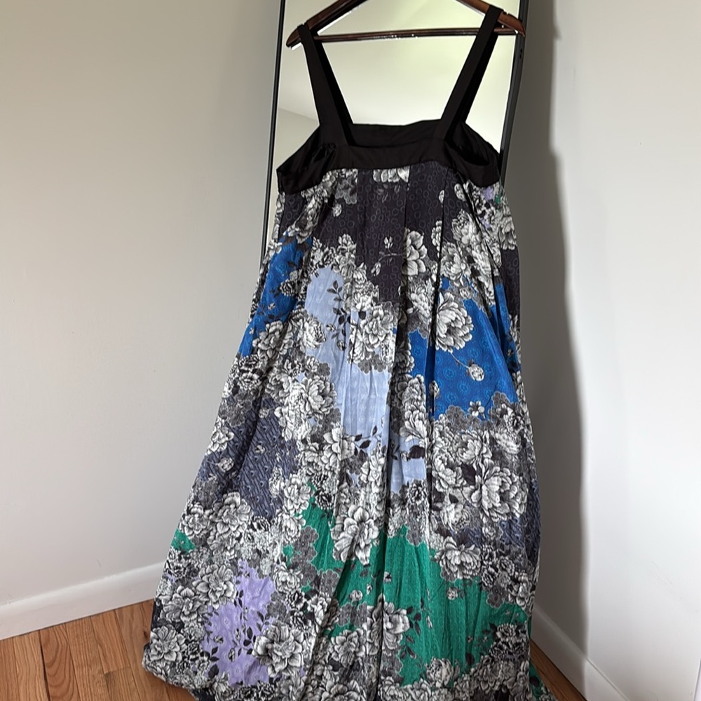 ATSU ANTHROPOLOGIE WOMENS PRINTED MAXI DRESS FLORAL SLEEVLESS SIZE LARGE BLACK - Picture 10 of 10